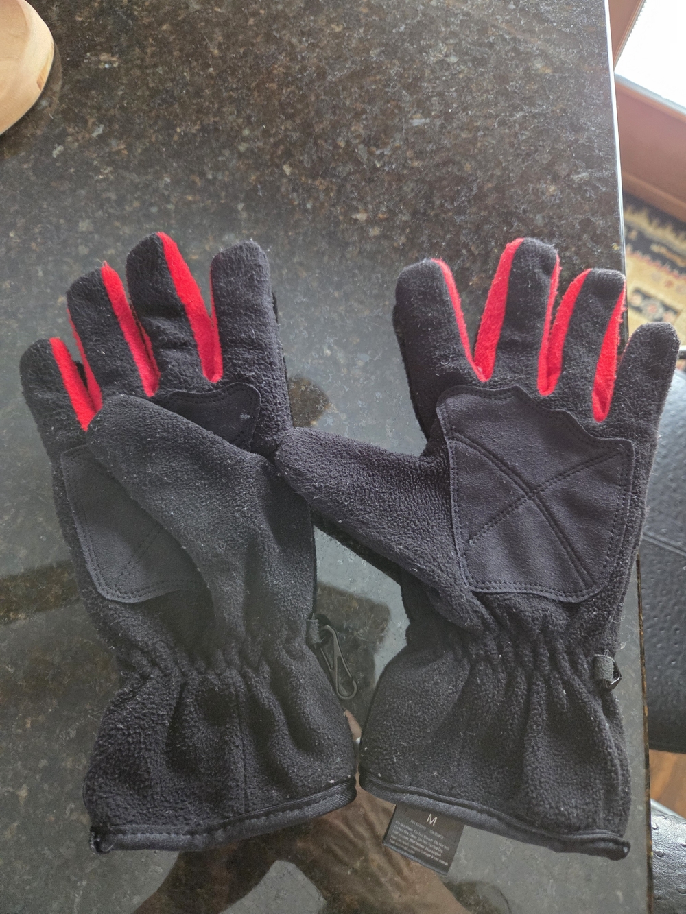 Harley-Davidson Black and Red Women's Fleece Gloves - Picture 3 of 6